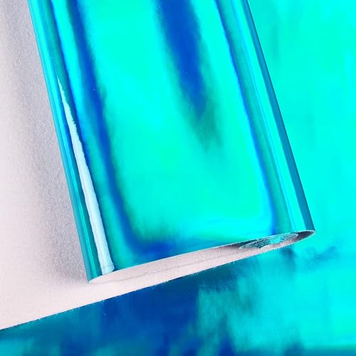 Miniatura 4 de Tela de vinilo holográfica de 7.8 x 53 pulgadas, 1 rollo de hojas de piel sintética adecuadas para lazos, aretes de cuero y otros artículos de