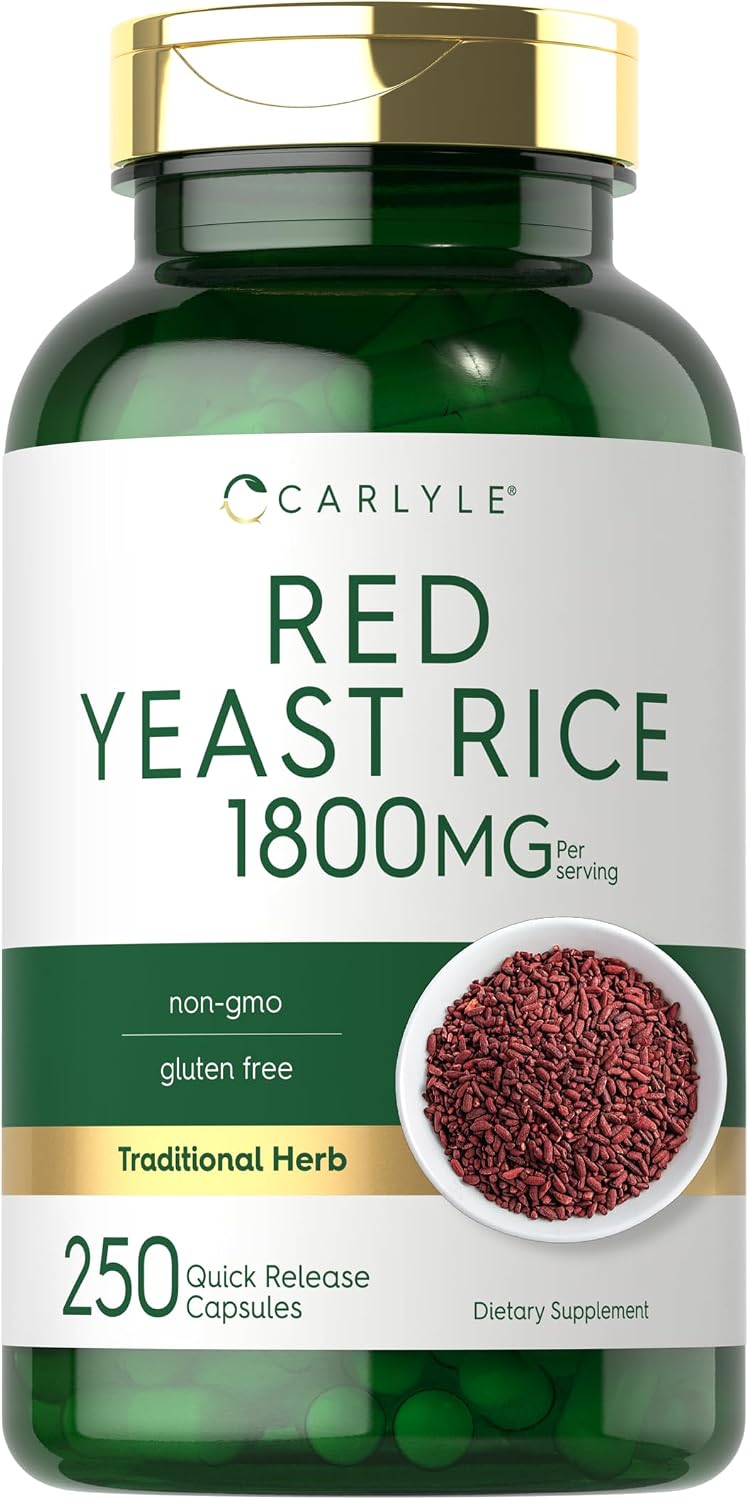 Carlyle Red Yeast Rice Supplement | 1800 mg | 250 Capsules