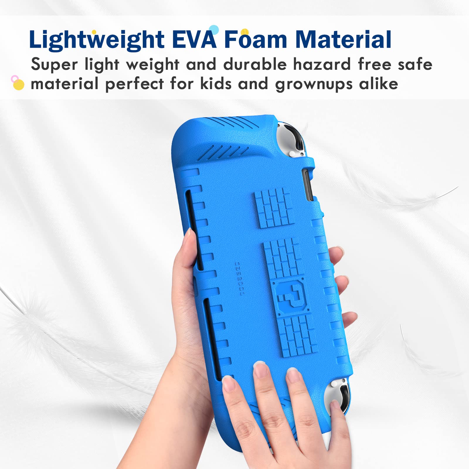 Fintie Étui Compatible avec Nintendo Switch (modèle OLED) 2021 – Étui de Protection Ultra léger résistant aux Chocs avec 2 Supports de Cartes de Jeu, poignée Design Ergonomique, Bleu