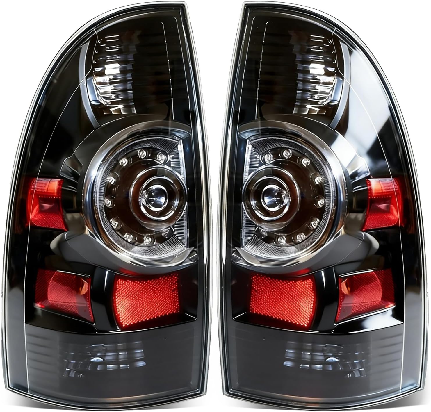 munirater Rear Tail Light Assembly Pair Black Housing Smoke Lens Replacement for T-acoma 2005-2015 8156004150 8156004160