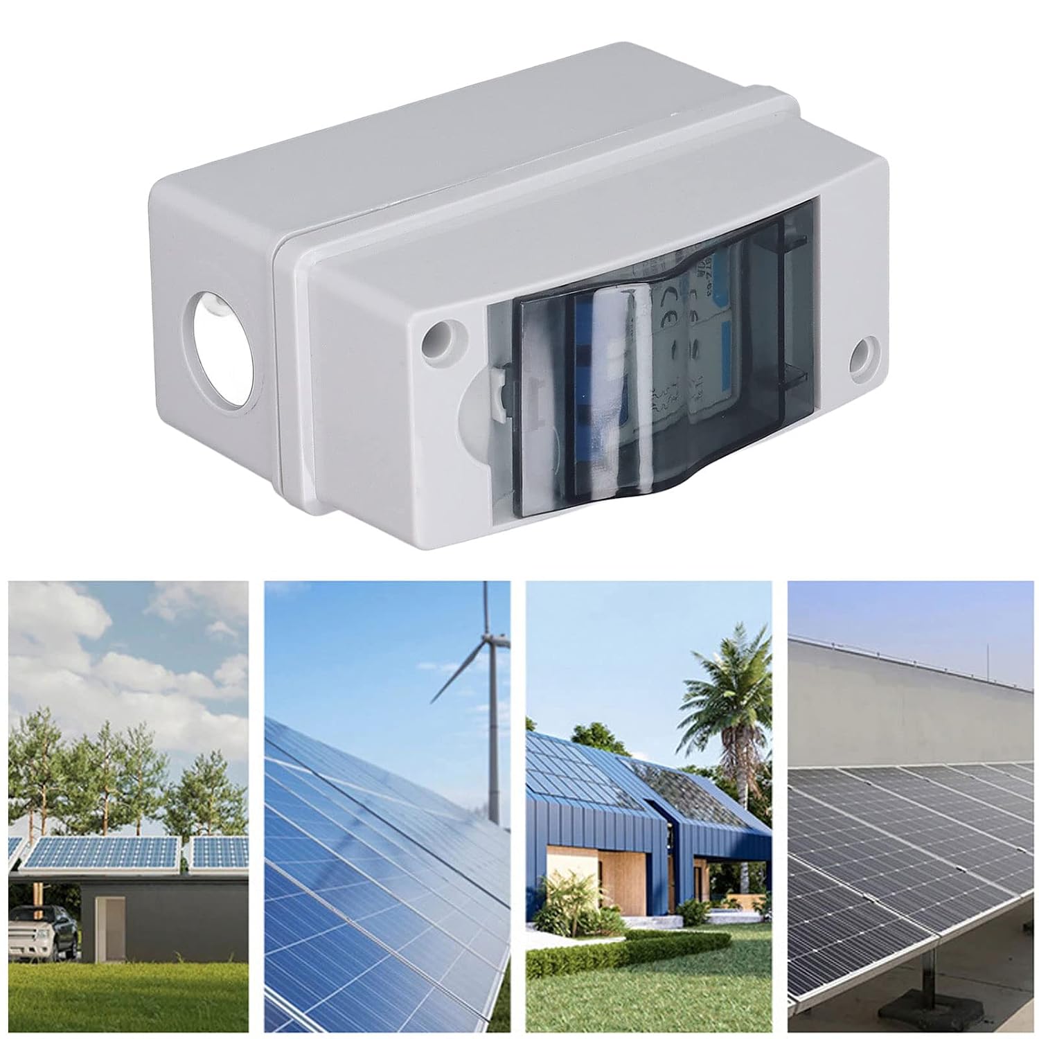 2Pcs Circuit Breaker, 20A Solar PV Combiner Box with 1000V DC 20A Disconnect Switch
