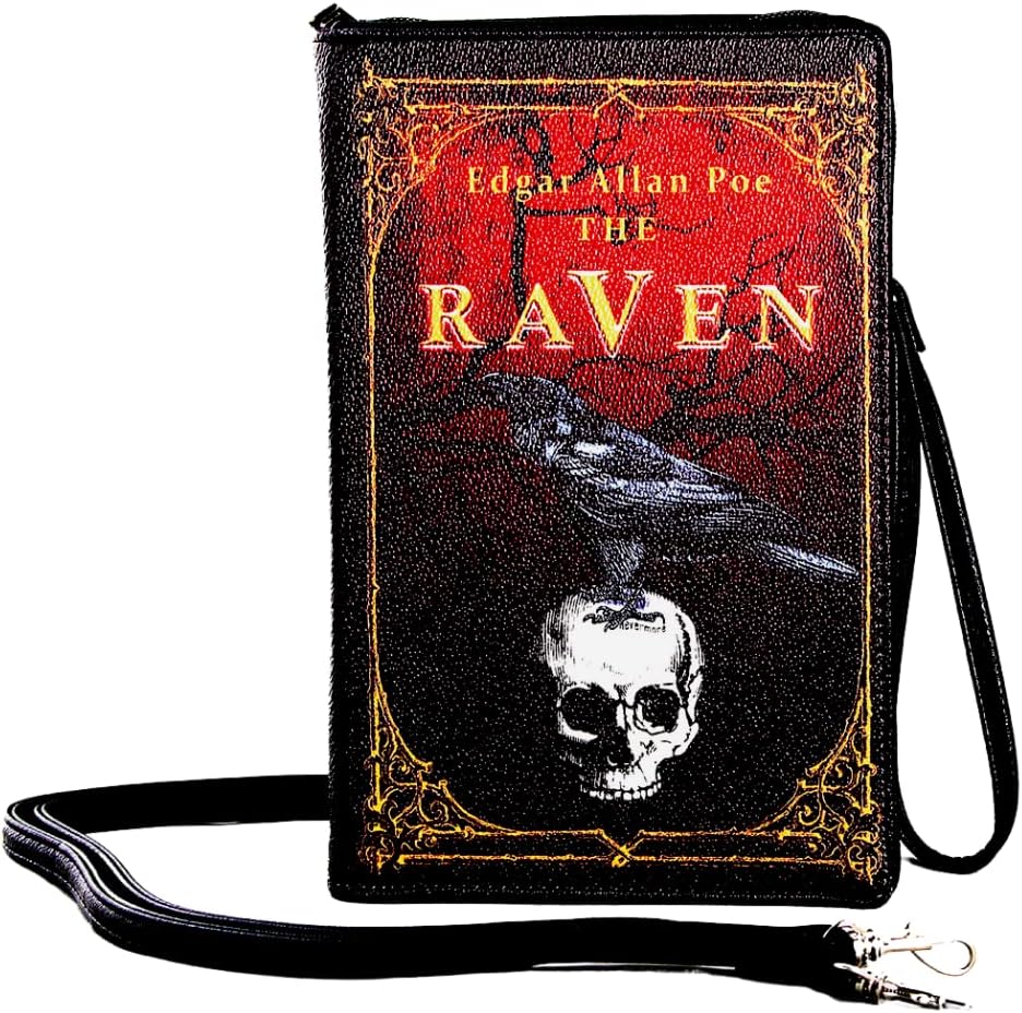 Sleepyville Critters The Raven Book Clutch Bag, Edgar Allan Poe Gifts