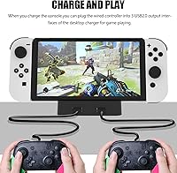 Vista 2 de ECHZOVE Base de carga compatible con Nintendo Switch o Switch OLED, estación de carga de múltiples interruptores con 3 puertos USB 2.0, soporta