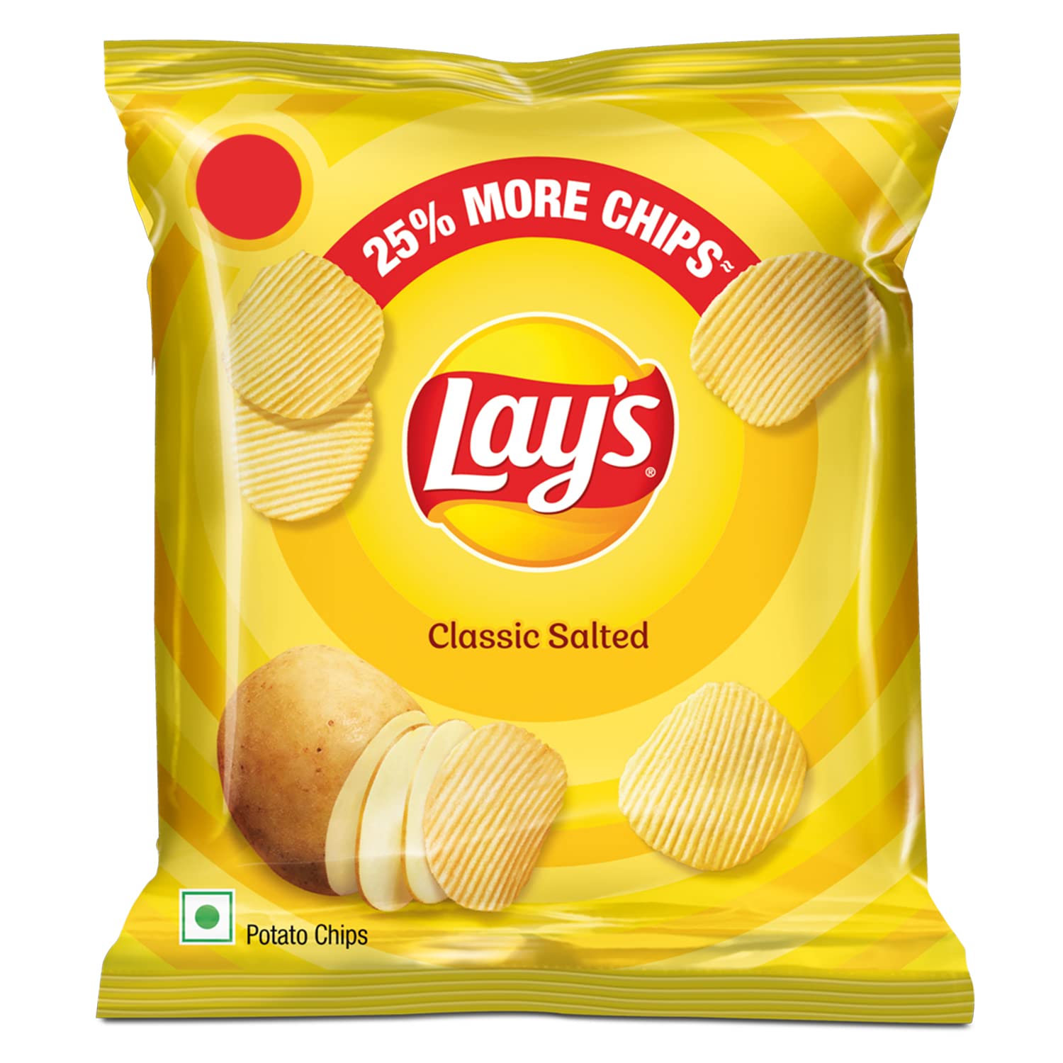 Lay's Classic Salted Potato Chips, 24g or 28g or 35 Gram (Weight May