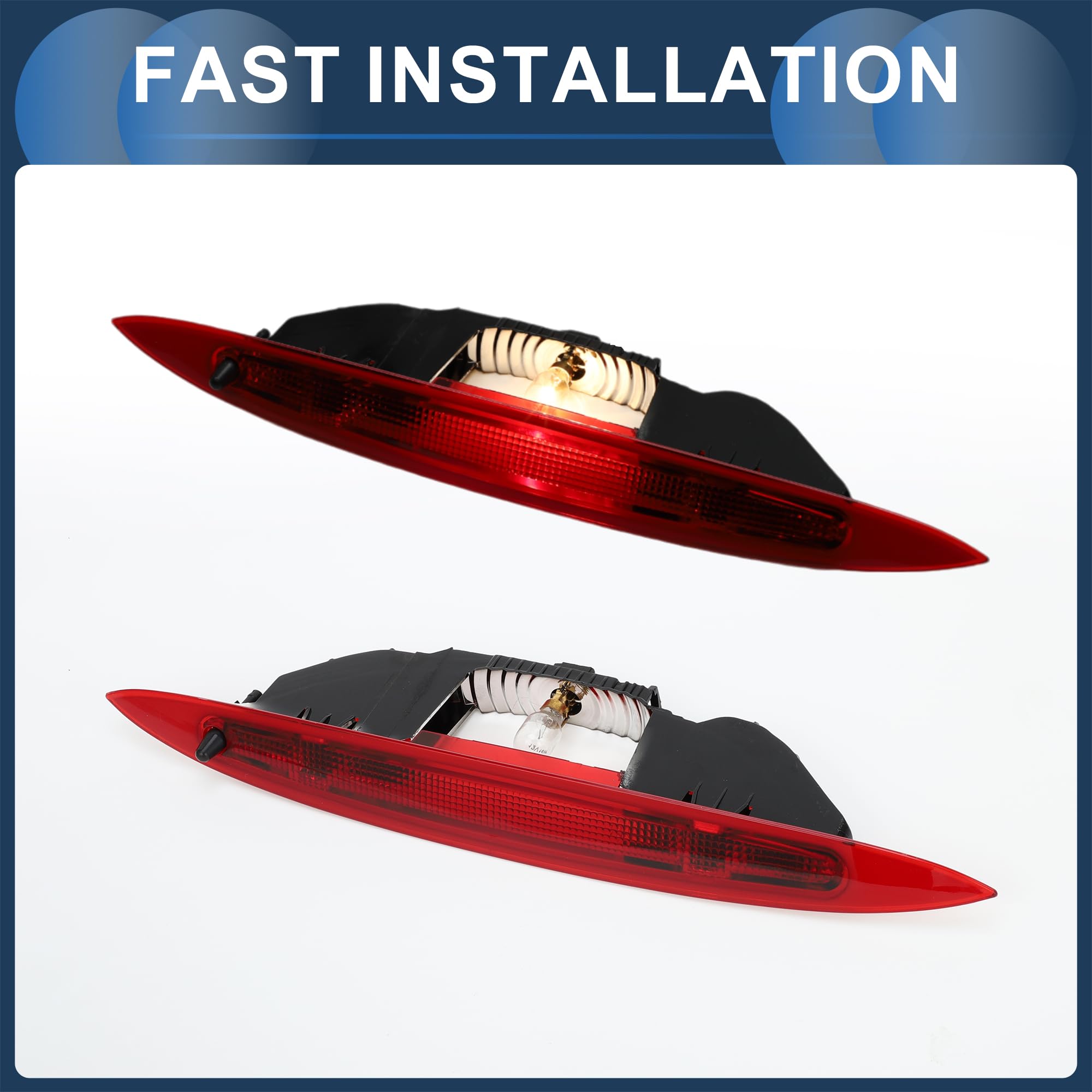 Feu Stop LED 3ème Central Pour Renault Modus 2004-2012 1pc | Couleur Rouge, Matériau ABS, Taille 35.5x3.7cm, 12V DC, IP67, 2 Broches, OE 8200219415