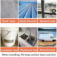 Vista 4 de COSIMIXO Cinta de butilo de papel de aluminio de 2 pulgadas x 16.5 pies (2.0 in x 16.4 ft), cinta impermeable de butilo fuerte mejorada de grosor