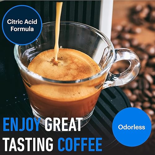 Miniatura 20 de Solución de descalcificación (12 usos) Limpiador descalcificador para máquina de café Compatible con Breville Keurig Nespresso Delonghi y más