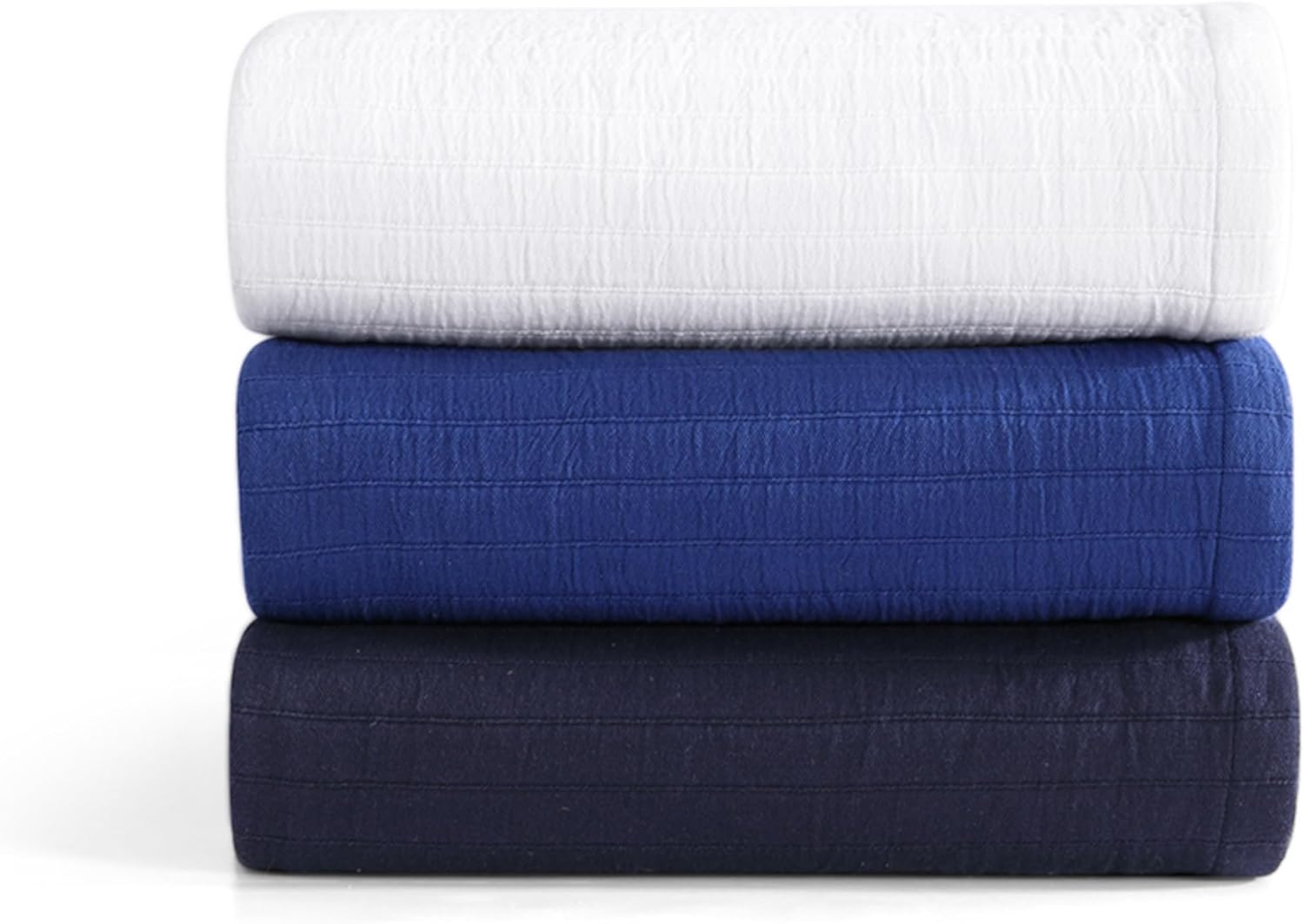 Tommy Hilfiger - King Size Blanket, 100% Woven Cotton Bedding, Medium Weight for Year Round Comfort, Throw Blanket for Couch & Bed (Essential Weave Navy)