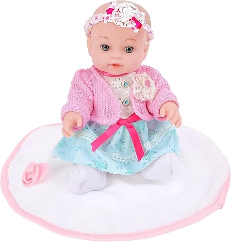 Miniatura 6 de Muñecas de bebé realistas de 12 pulgadas con accesorios y ropa, incluye manta, cama de moisés, chupete, biberones, juguetes de guardería para recién