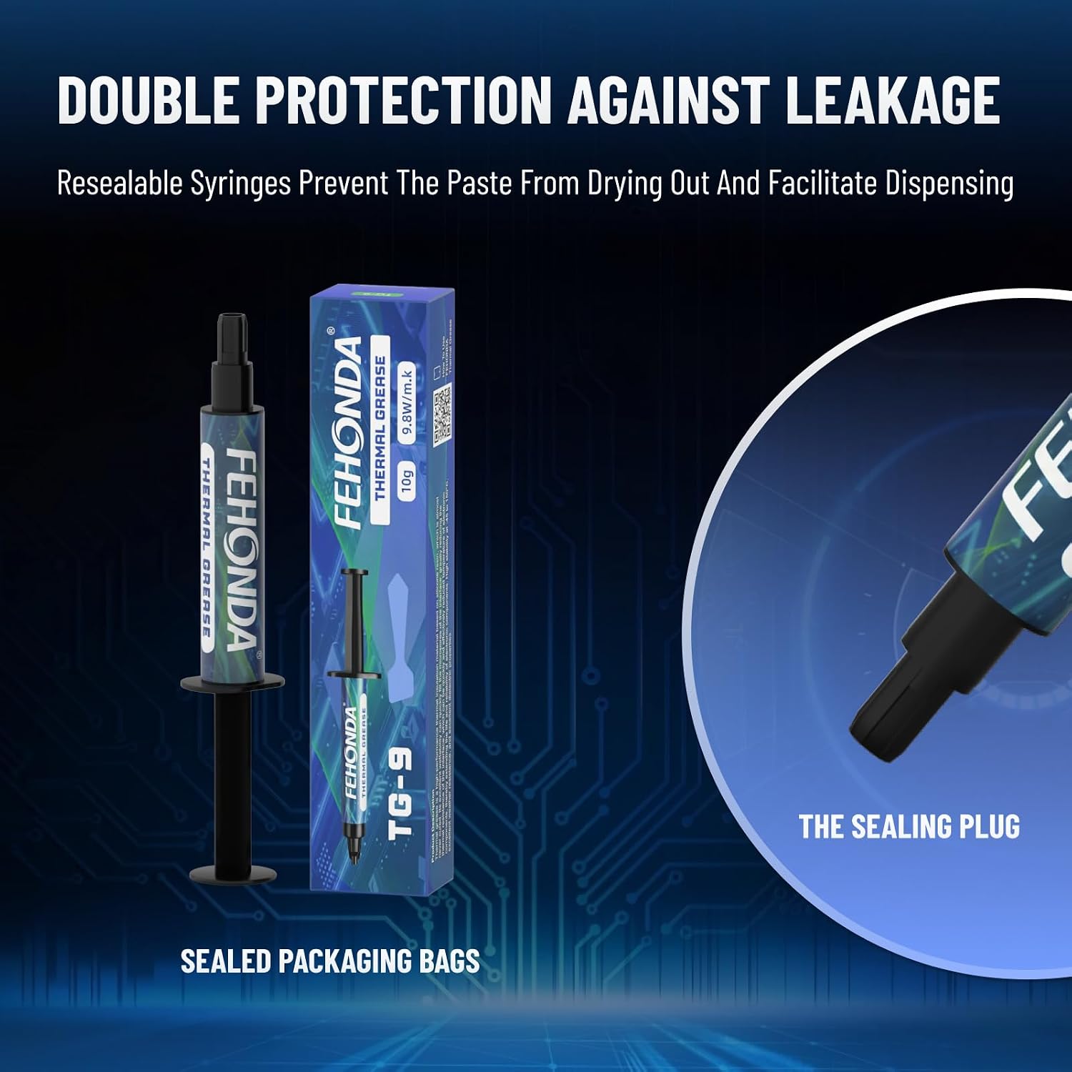 9.8W/Mk 10g Thermal Paste, Thermal Paste CPU, Ultra-Low Thermal Resistance, Easy & Safe Application, Non-Drying, Pasta Termica para PC Gamer/PS4/PS5/GPU/Laptop/Consoles/Processor