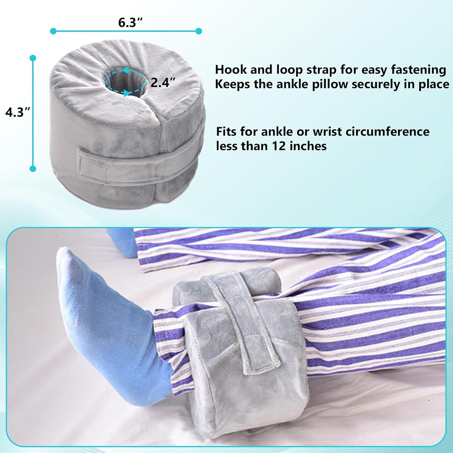Foot Elevation Pillow Pad - Ankle Heel Support Protector Leg Foam Rest Ring Pillow Supplies for Pressure Pain, Bedridden, Swelling (2)