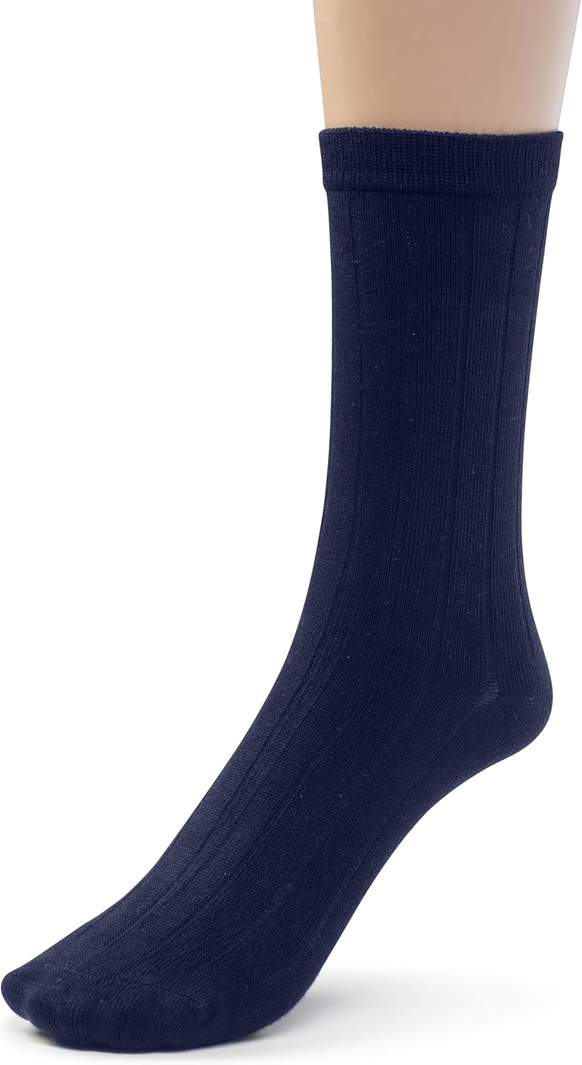 Silky Toes Kids Seamless Sensory Crew Socks | Viscose from Bamboo Lightweight Dress Socks for Boys & Girls, 3-6 Pack
