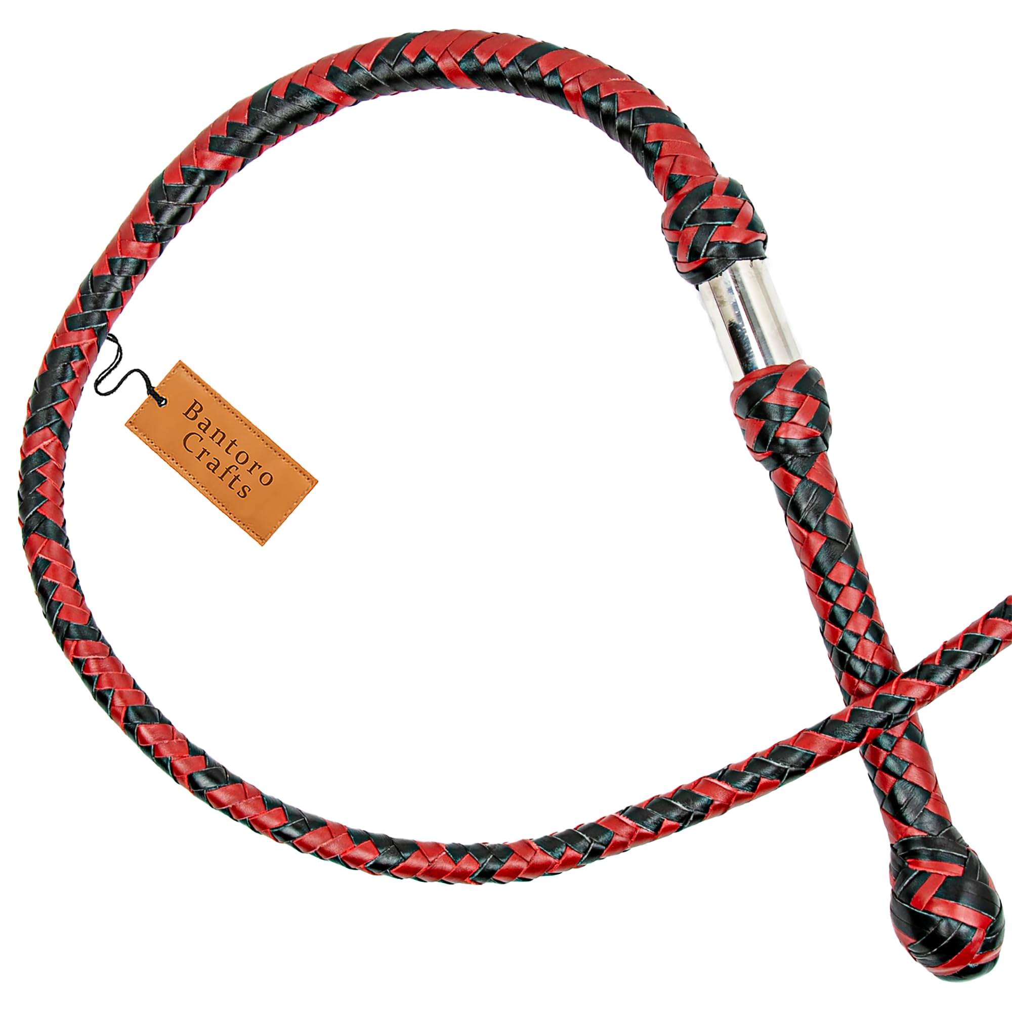 Rosso e Nero Frusta in Pelle di Canguro Bullwhip16 Trecce Fili Pelle Intrecciata Frusta Che schiocca Forte