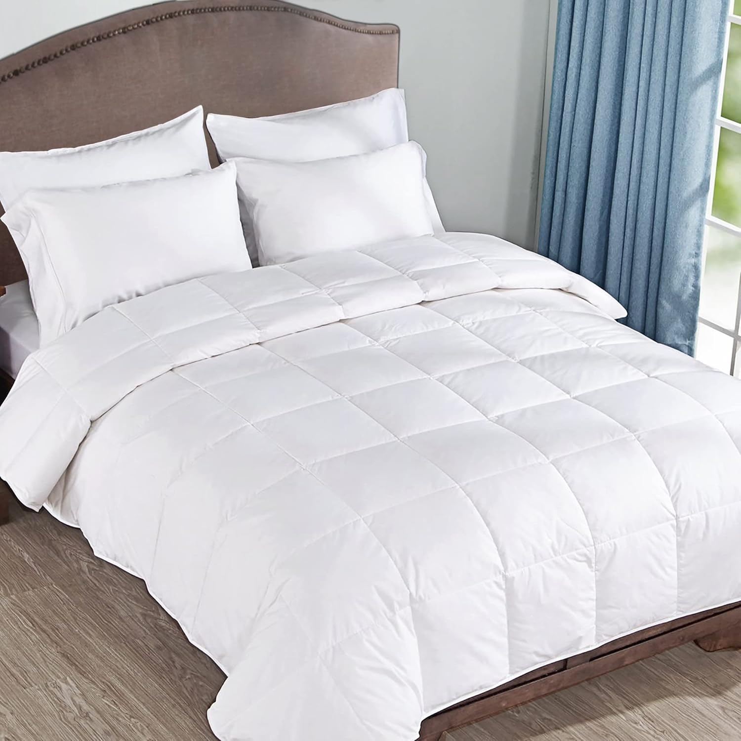 Firefly White Goose Nano Down and White Feather Lightweight Comforter - 100% Cotton Cover, Responsible Down Standard Certified, Hypoallergenic | 45 oz of Down | Machine Washable | Size: King
