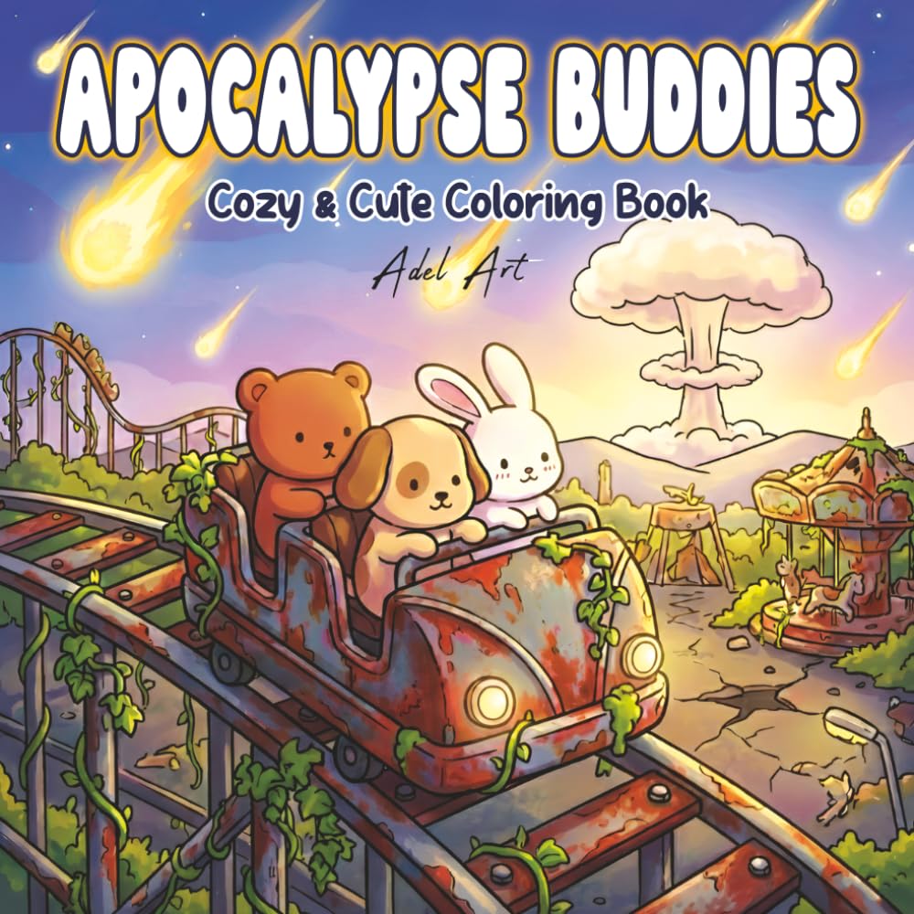 Apocalypse Buddies: Bold and Easy Coloring Book: Hilarious Survival Scenes featuring apocalyptic events in a funny way. For Adults Both Men and Women