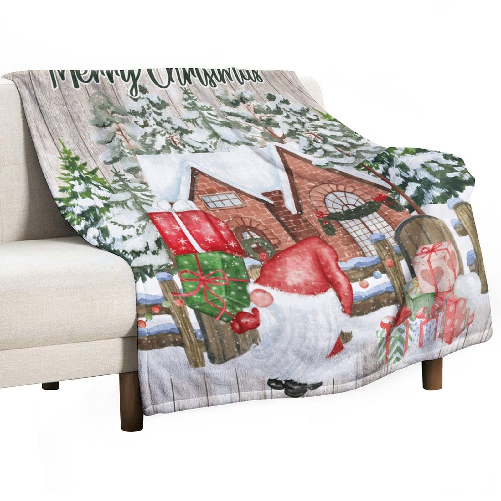 Couverture en peluche de Noël 130x150 cm plaid flanelle double face