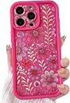 Lovmooful Compatible for iPhone 13 Case Aesthetic Cute Color Flower Floral Leaf Design for Girls Women Soft TPU Shockproof More Protective Girly for iPhone 13 Case-Brown