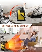 Vista 3 de Buyplus Calentadores al aire libre para patio, calentador eléctrico de garaje de 1500 W con ángulo ajustable de 90°, protección contra