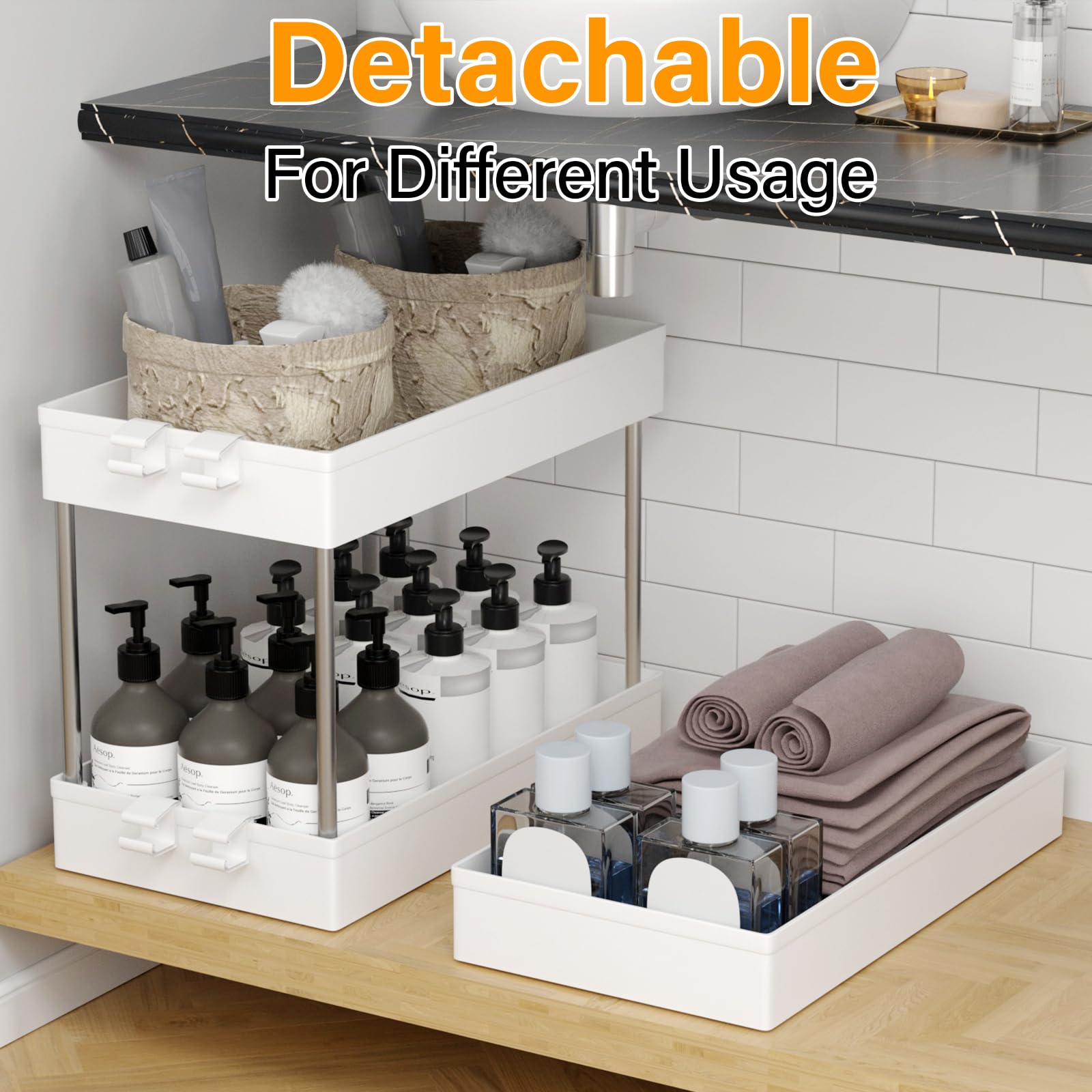 Chris.W Carrello Portaoggetti Sottile 3 Ripiani - Organizer Trasparente Con Ruote Per Cucina, Bagno, Spazi Stretti (Larghezza 20,3 Cm, 62 Cm Altezza)