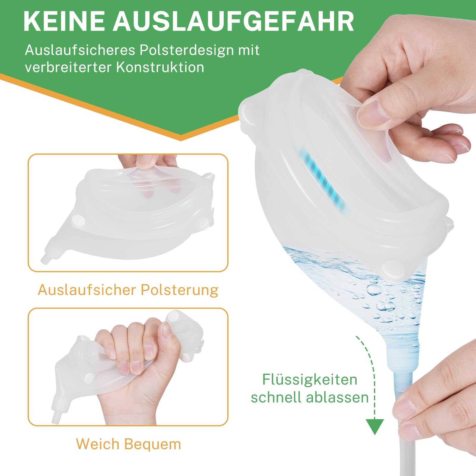 Poche à urine portable sans cathéter pour hommes âgés, alternative aux sous-vêtements pour incontinence pour personnes âgées, collecteur d'urine réutilisable (1000 ml*1 + 2000 ml*1) bleu
