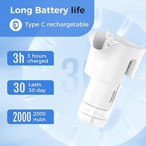 Miniatura 4 de Eliminación de cera de oído, paquete familiar de 12 puntas Kryzma S08 limpiador eléctrico de oídos con una sola mano, sistema de lavado de riego de