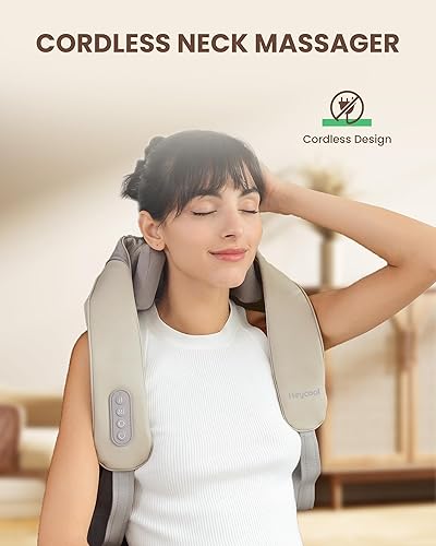 Miniatura 4 de Masajeador de cuello inalámbrico con calor, apto para la FSA HSA 4D, masajeador profundo de hombros para el dolor, almohada inalámbrica Shiatsu