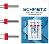 SCHMETZ | 3 Sewing Machine Needle | Universal Twin | 130/705 H ZWI SORT. THS | Size 1.6/70, 2.0/80 und 3.0/90