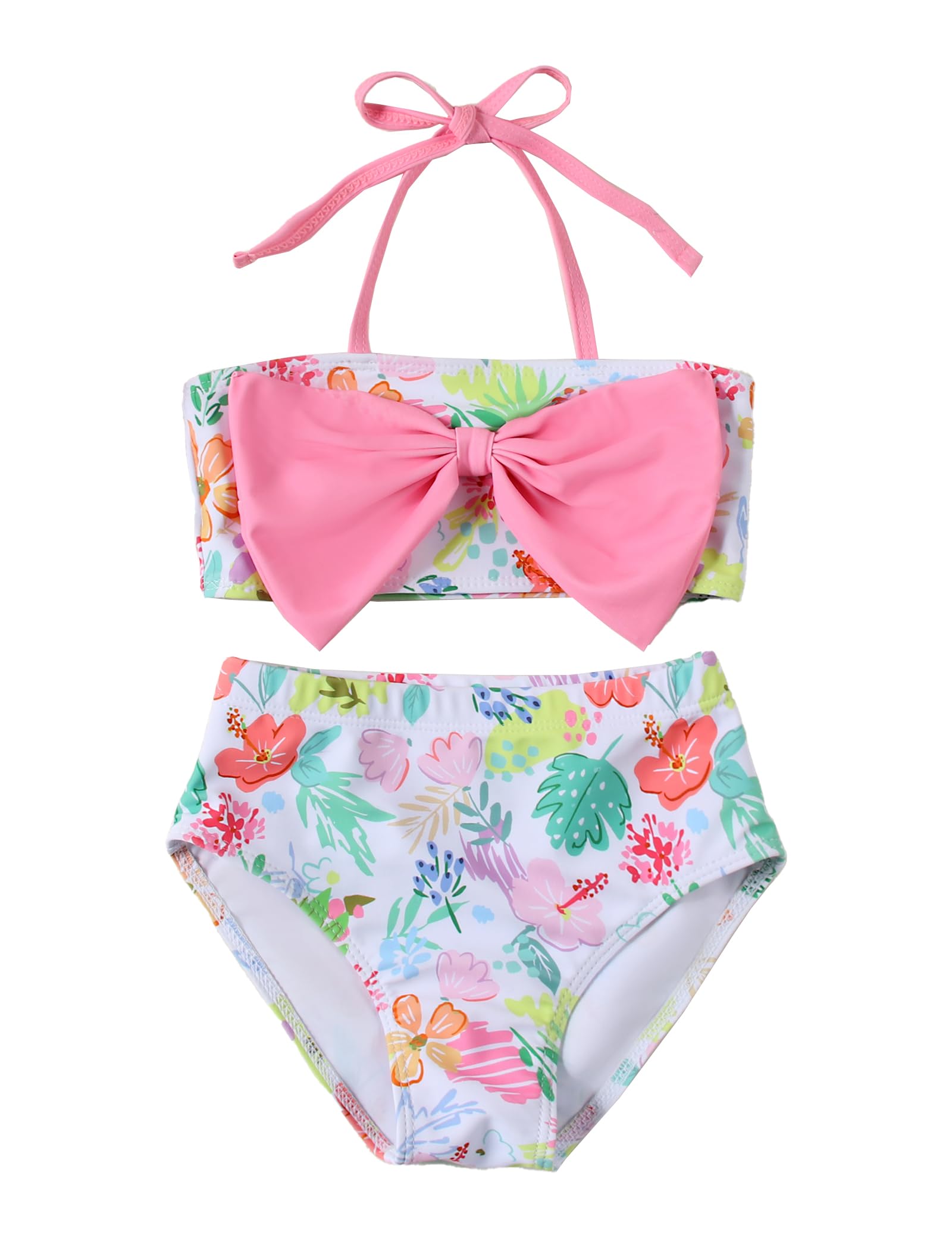 Toddler Girls Swimsuit Fruit Print Swimwear Kids Two Piece Bathing Suits Bowknot Beach Bikini Set 12M-5T