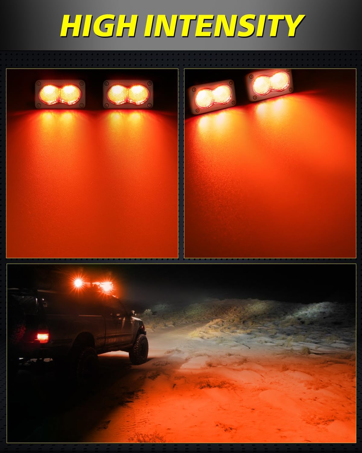 Marine Red LED Light Pods Waterproof 2Pcs 40W CREE LED Boat Navigation Lights Deck Cabin Courtesy Red Diffused Floodlight for Pontoon Dinghy Kayak Jon Boat Yacht Truck Trailer Camper