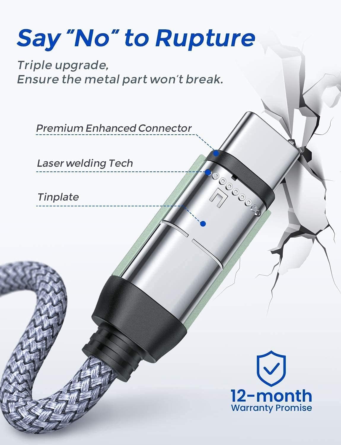 Nеw Prоduсt 2 Pack USB C Charger Cable 3.1A Fast Charging [6.6FT] [Never Rupture] AINOPE QC3.0 USB C Cable Durable Braided Cord Compatible with Samsung Galaxy S20 S10 S9 S8 Plus Note 20 9 8 Pixel LG Moto