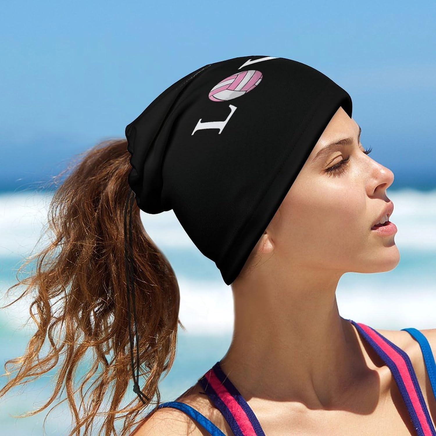 Volleyball LOVE Neck Gaiter Multifunctional Face Mask Windproof Head Wrap for Men Women