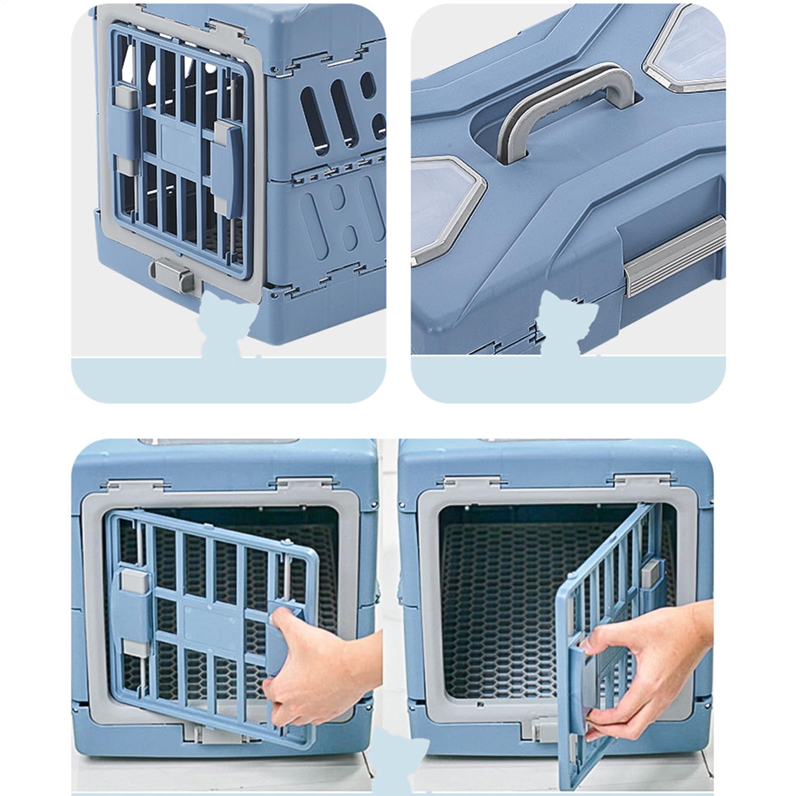 Transportín para Gatos Bolso Transportador Plegable y Portátil | Transportín Pequeño con Asa para Cachorros y en Exteriores Viajes Aéreos y Coche