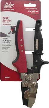 Malco N1R 13/16-Inch Hand Notcher | 30-Degree V-Shaped Cut for Sheet Metal | Drop-Forged Alloy Steel Jaws | Redline Ergonomic Handles | Professional HVAC & Metal Tool