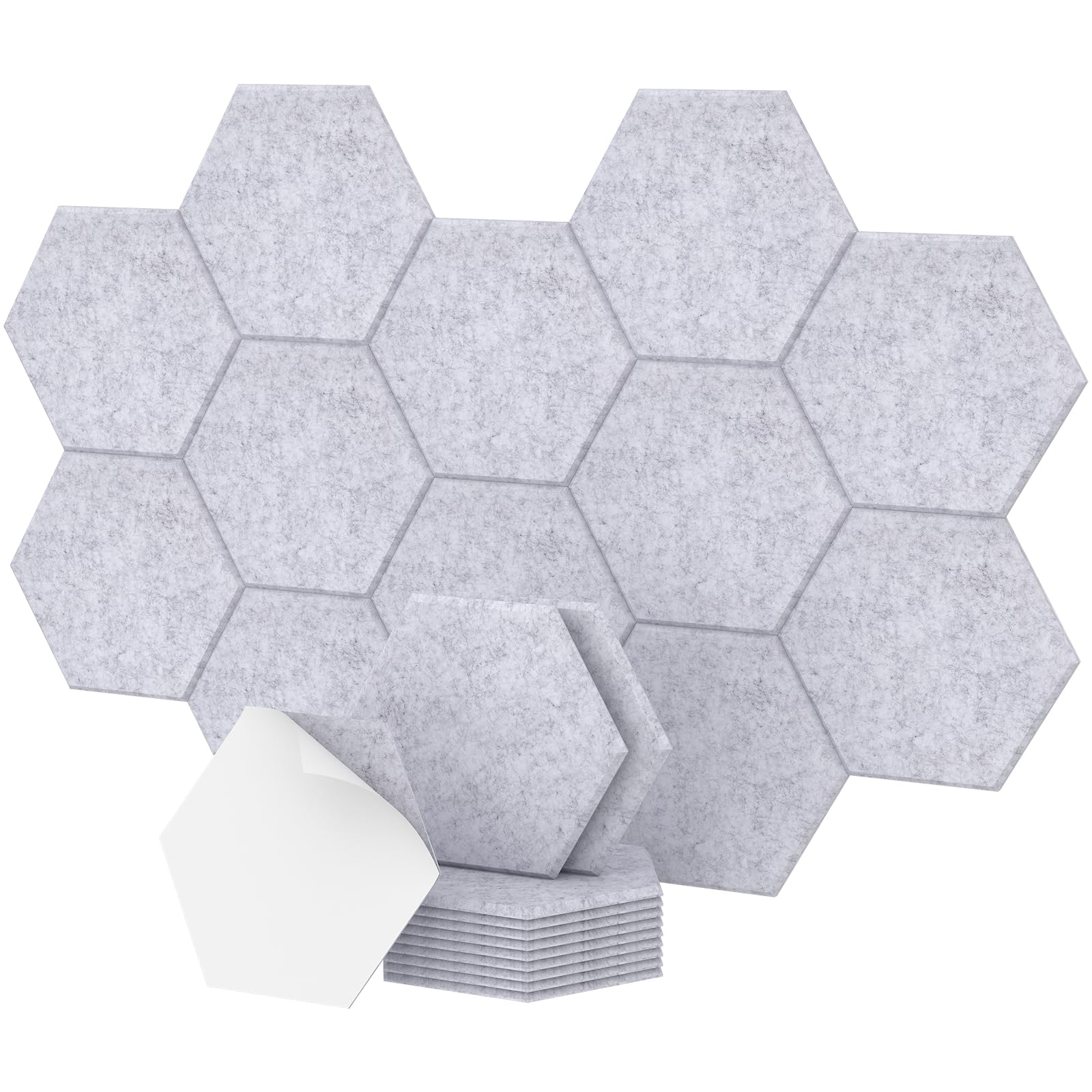 Hexagon Akustikplatten selbstklebend, TONOR Schallabsorber Schallschutz mit Hochdichte Wandfliesen Schall Dämmung für Studio, Büro, Akustische Behandlung und Wanddekoration