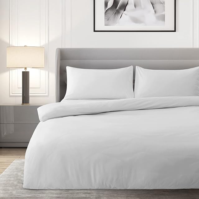 Deconovo Duvet Cover Sets King Size - Soft Microfiber Duvet Cover with 2 Pillowcases, Grey