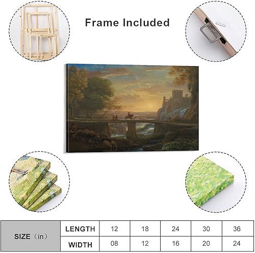 Miniatura 8 de Claude Lorrain 1600 82 Claude Lorrain 16 - Landscape with an Imaginary View of Tivoli 1642 (Oil on C Poster Decorative Painting Canvas Wall Art