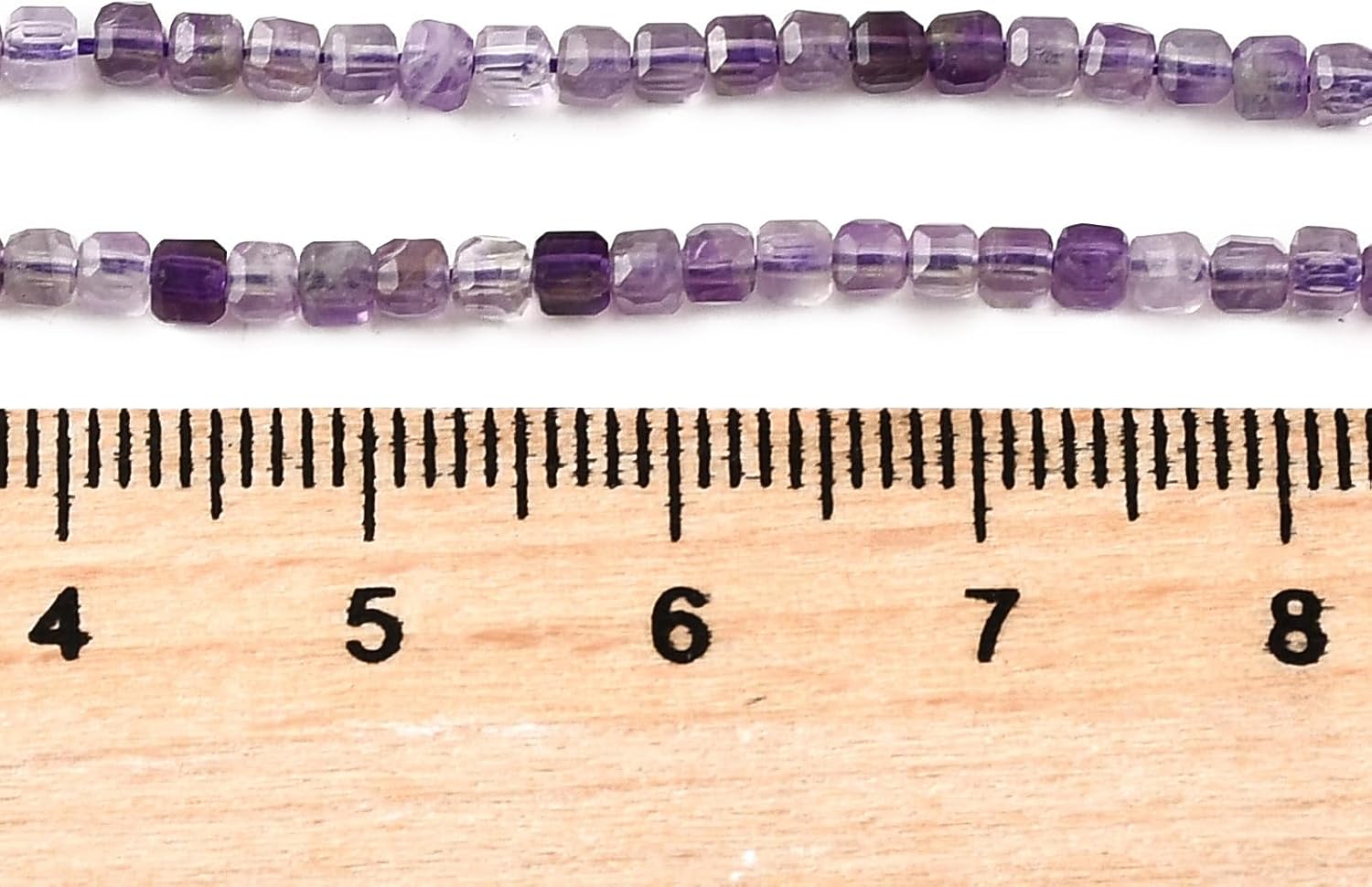 LiQunSweet 340 pcs 2.5mm Purple Natural Amethyst Cube Beads Square Polygon Gemstone Spacer Beads for DIY Jewelry Bracelet Necklace Crafts Phone Keychain Decor