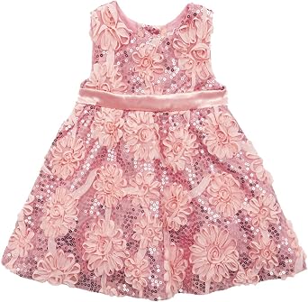 Rare Editions Little Girls Sequin Soutache Dress