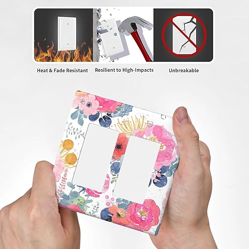 Vista 584 de Cubiertas decorativas de salida de estrella de mar playera, tablero de madera azul de concha de mar de 1 banda, decoración individual GFCI, placa