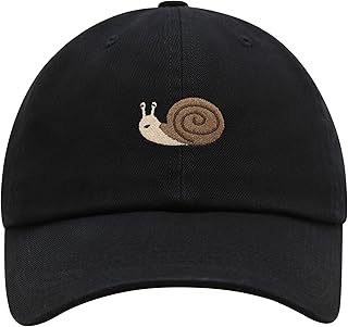 JPAK Snail Premium Dad Hat Embroidered Baseball Cap Cute Black