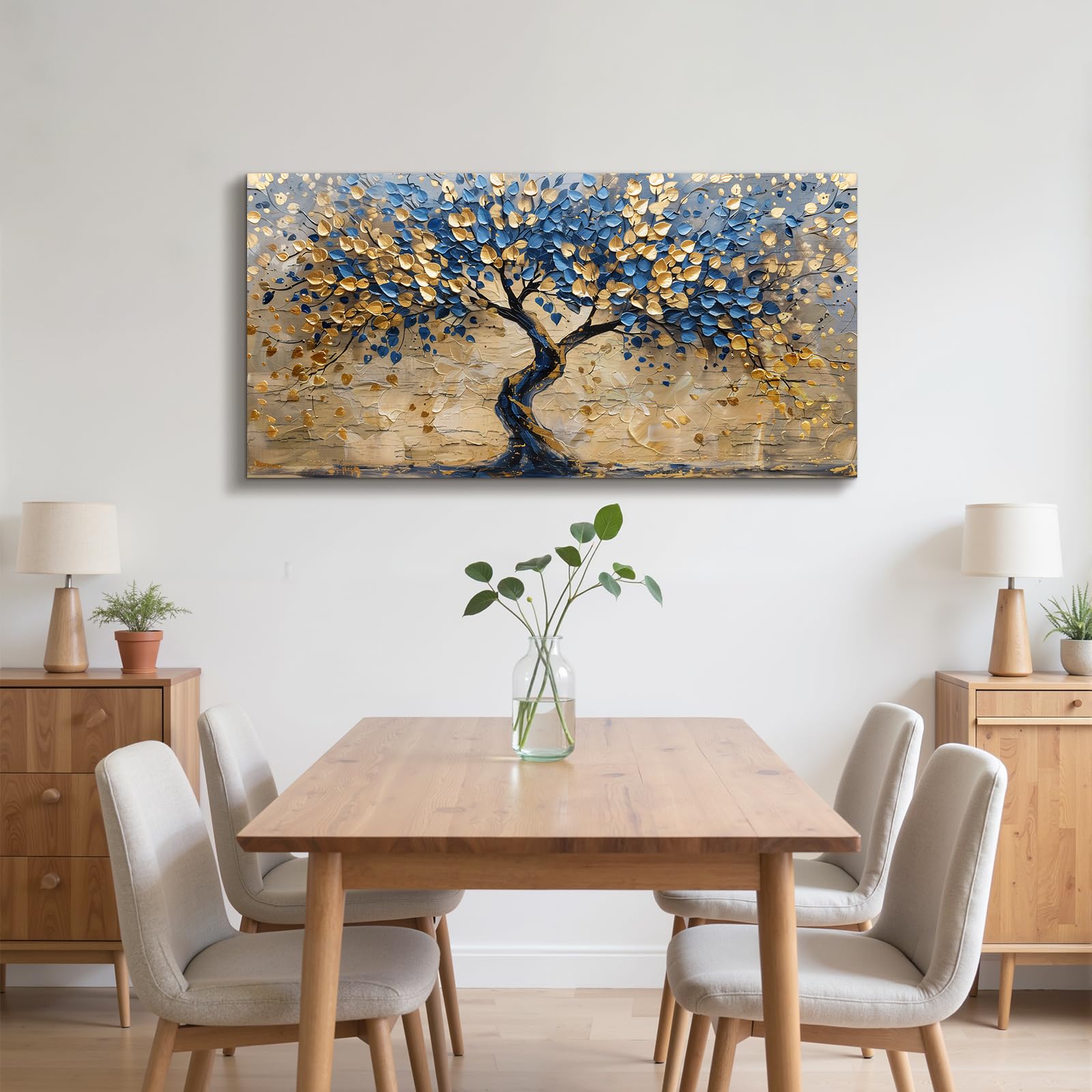 hyidecorart Tableau Decoration Murale Arbre de Vie Moderne Salon 59x119 cm