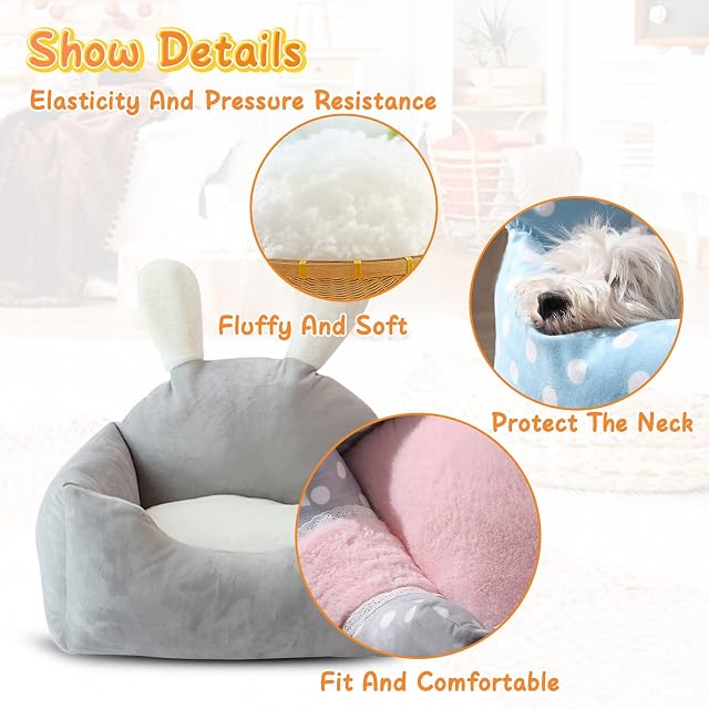 Foto 5 de 7 de PETCUTE Cama Ortopédica para Perros, Sofá Amovible con Cojín para Mascotas Pequeños/Medianos/Grandes