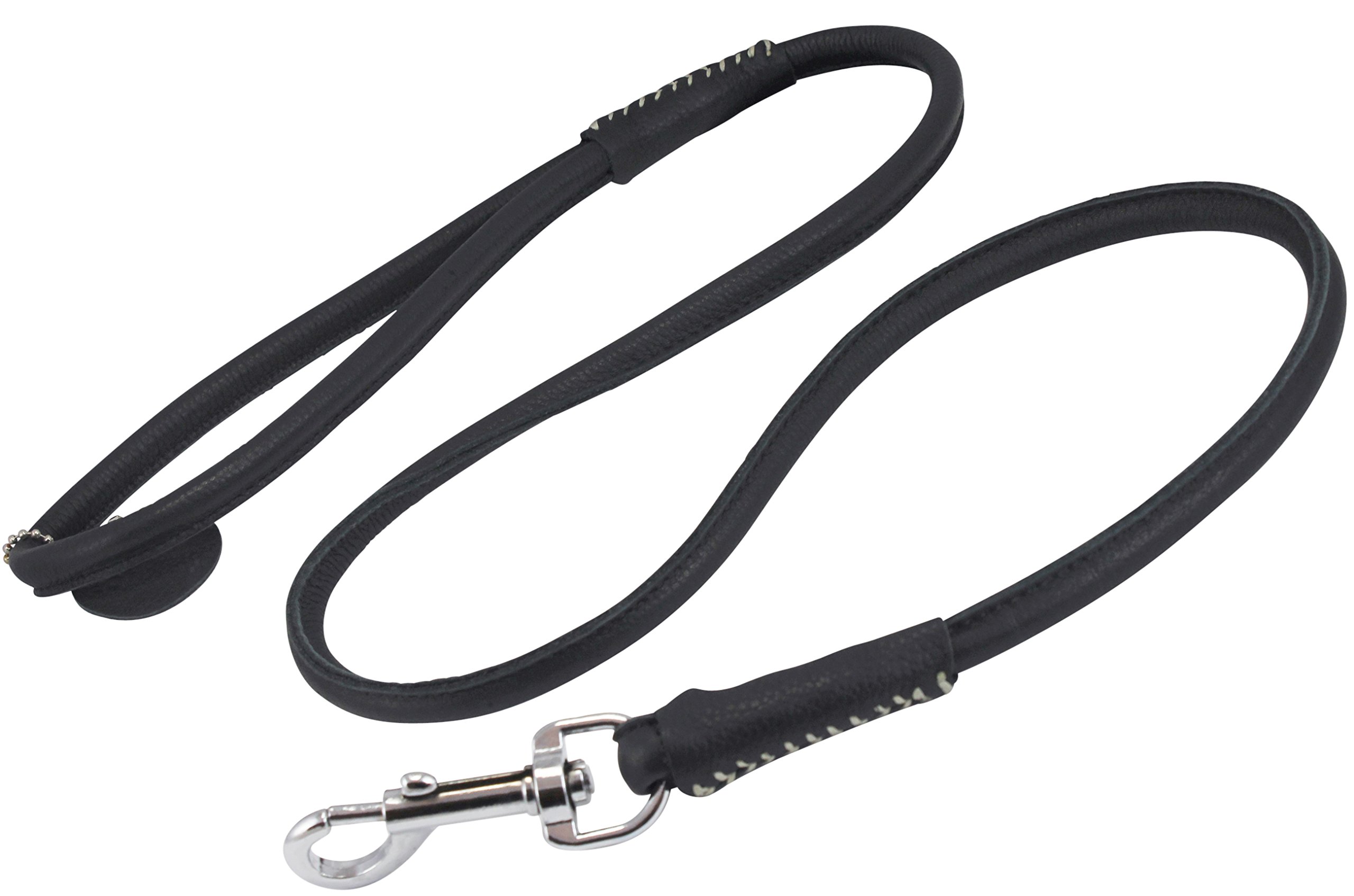 Laisse Ronde En Cuir Roulé Pour Chien – Taille L (Berger Allemand) – Réglable – Neuf