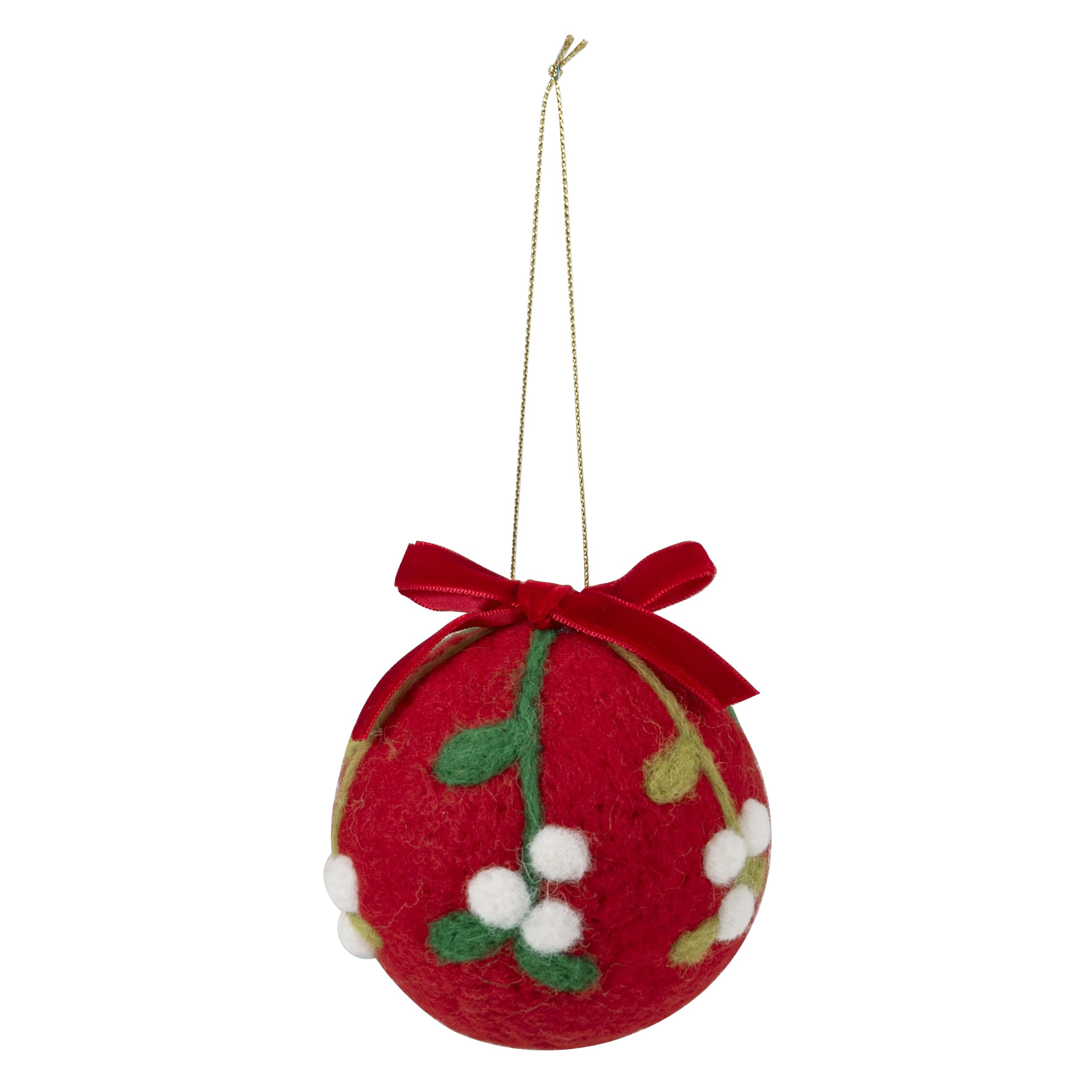 Trimits Needle Felting Craft Kit, Christmas, Includes Roving Wool Needle Stuffing Instructions, Bauble, 8 x 8cm