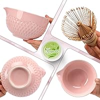 Vista 4 de Joyscale Matcha Whisk Set, Matcha Set Whisk And Bowl, 8 Pcs Matcha Kit Set(Texture Design), 16 OZ, Japanese Matcha Tea Set, Matcha Making Kit Gifts