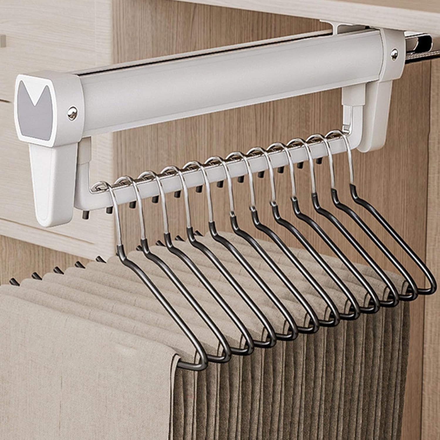 Space Efficient Sturdy Aluminum Alloy Hanging Rails with Adjustable Designs for Wardrobes and Closet Organization Aluminum Rails