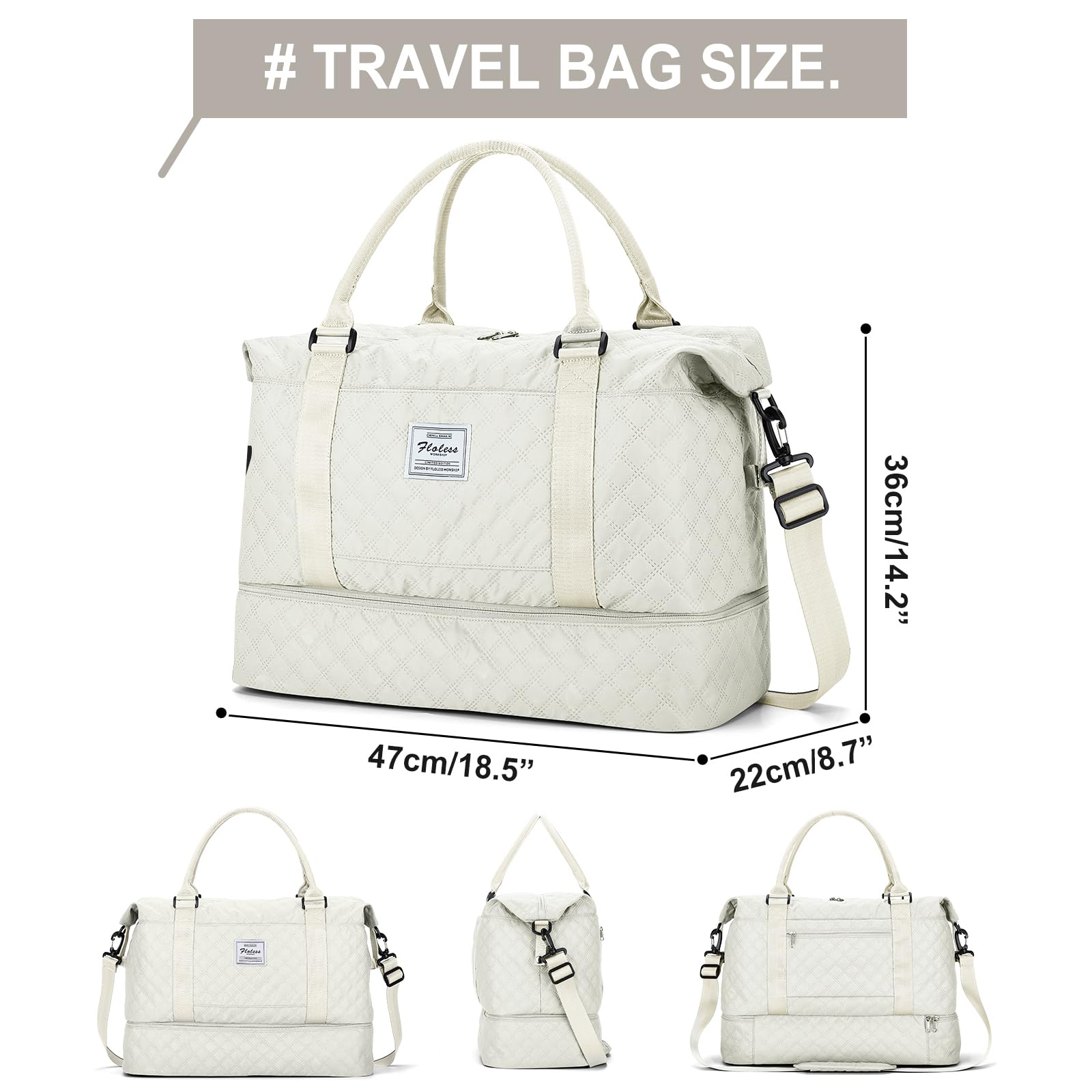 Borsa da Viaggio Bagaglio a Mano Borsone da Viaggio Borsa Palestra Borsone Palestra Valigia Borsa da Weekend Borsone Valigia Borsa a Mano,E5-beige