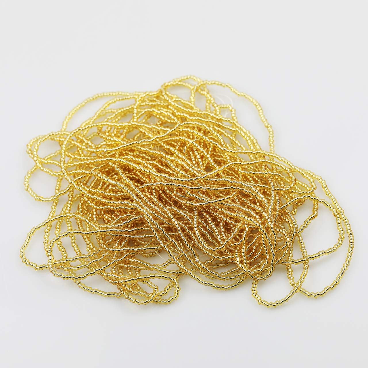 11/0 Glass Seed Beads Hanks (3 Meters, 6000pcs), 9 Meters Golden Silver Lined Strand Hanks