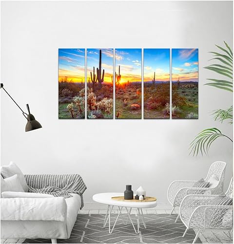 Miniatura 4 de sechars 5 piezas de pintura Arizona extragrande del desierto de Sonora al atardecer impresión en lienzo Arizona Cactus paisaje ilustraciones para