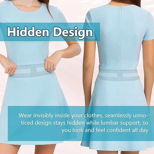 Miniatura 4 de Soporte lumbar ajustable para aliviar el dolor, cinturón de apoyo lumbar ajustable para ciática, dolor de articulación SI, cadera y columna